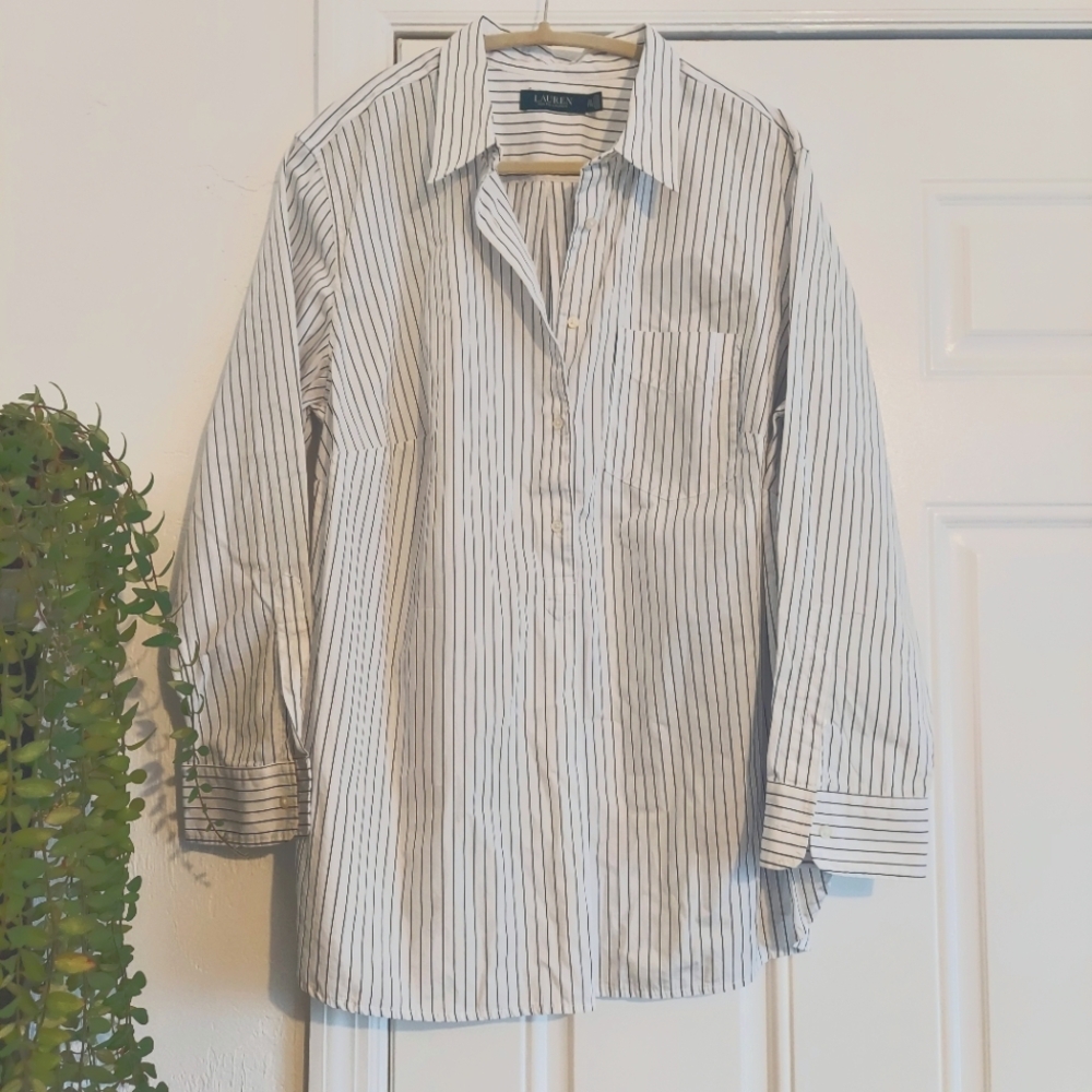 Lauren Ralph Lauren Pinstripe Cotton Top